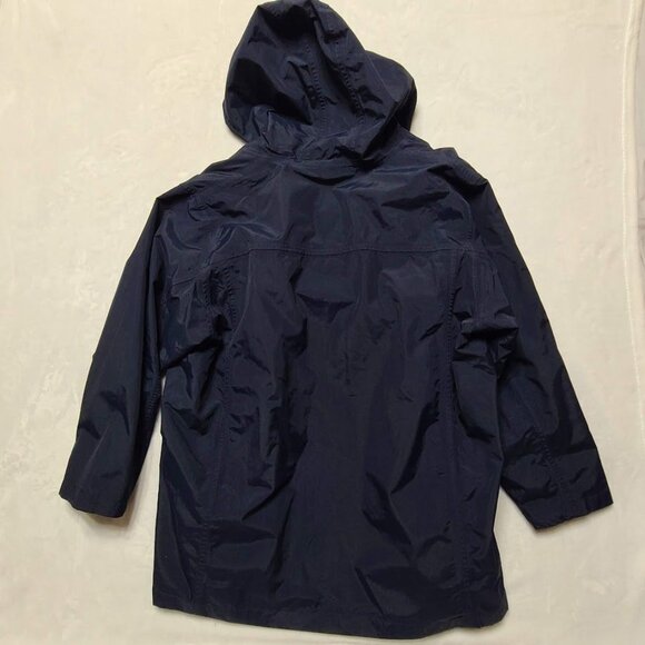 Vintage Eddie Bauer Womens XXL Navy Blue Nylon Parka Jacket With Hood & Zipper - Picture 8 of 12